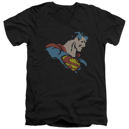 Image for Superman V-Neck T-Shirt Lite Brite Superman