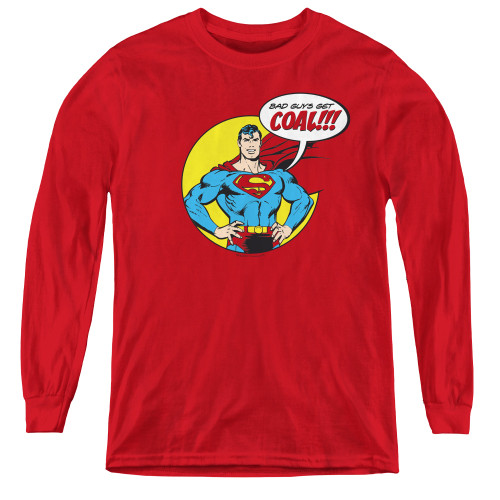 Image for Superman Youth Long Sleeve T-Shirt - Coal