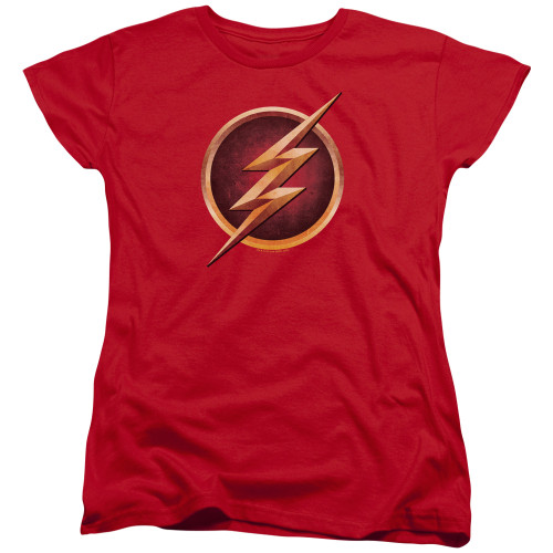 Image for Flash Woman's T-Shirt - Chest Logo on Red