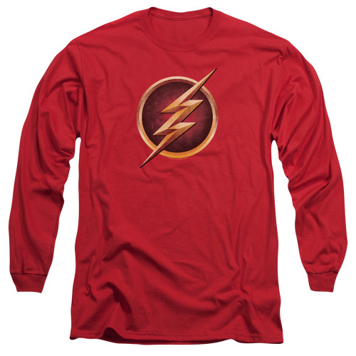 Image for Flash Long Sleeve T-Shirt - Chest Logo on Red