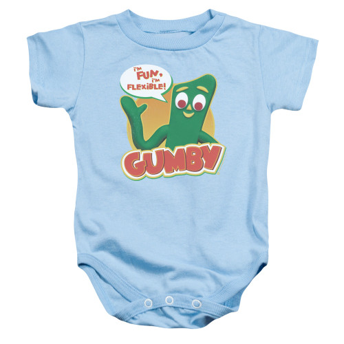 Image for Gumby Baby Creeper - Fun & Flexible on Light Blue