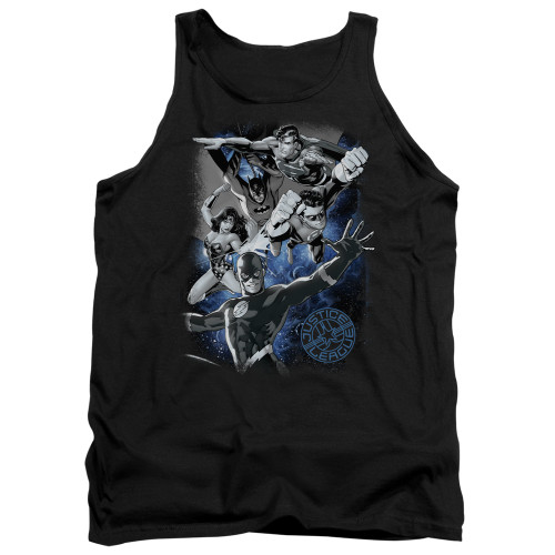 Image for Justice League of America Tank Top - Galactic Attack Nebula