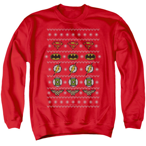 Image for Justice League of America Crewneck - Justice Shields Christmas Sweater
