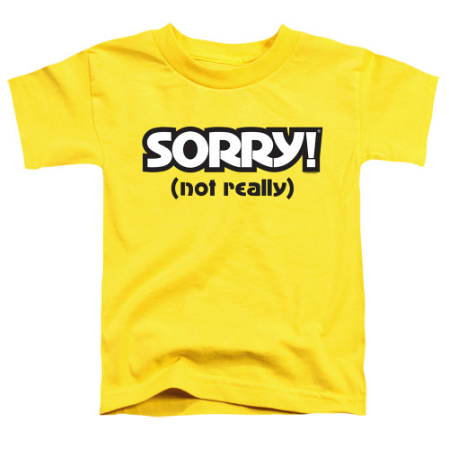 Image for Sorry Toddler T-Shirt - Not Sorry on Yellow