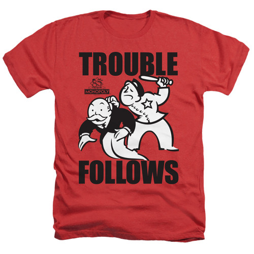 Image for Monopoly Heather T-Shirt - Trouble Follows