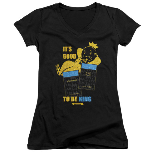 Image for Monopoly Girls V Neck T-Shirt - It's Good to be King No Logo