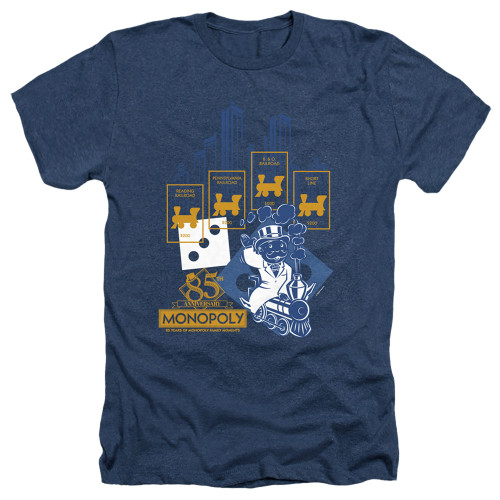 Image for Monopoly Heather T-Shirt - The True Railroad Tycoon