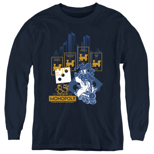 Image for Monopoly Youth Long Sleeve T-Shirt - The True Railroad Tycoon