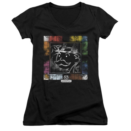 Image for Monopoly Girls V Neck T-Shirt - Dusty Game Board