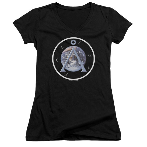 Image for Stargate Girls V Neck T-Shirt - Earth Emblem