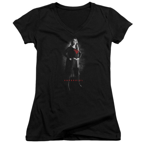 Image for Supergirl Girls V Neck T-Shirt - Supergirl Noir