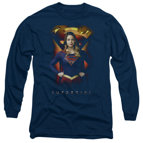 Image for Supergirl Long Sleeve T-Shirt - Standing Symbol