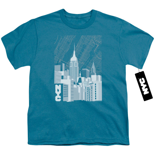 Image for New York City Youth T-Shirt - Manhattan Monochrome on Slate