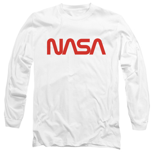 Image for NASA Long Sleeve Shirt - Worm Logo on White