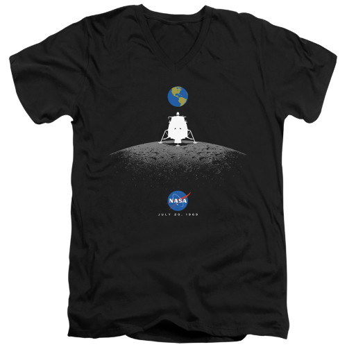 Image for NASA V Neck T-Shirt - Moon Landing Simple