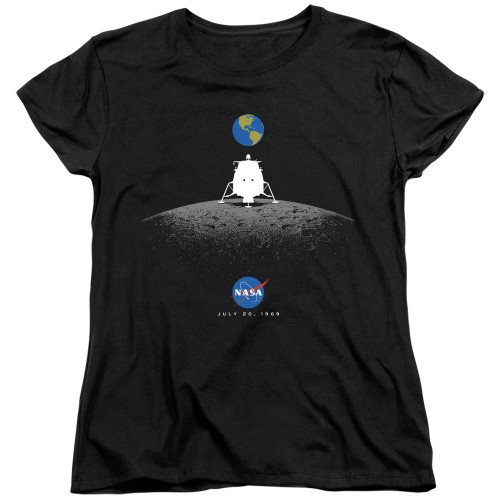 Image for NASA Womans T-Shirt - Moon Landing Simple