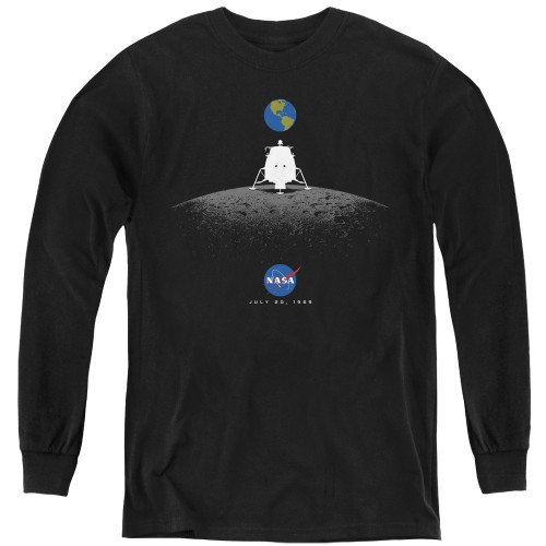 Image for NASA Youth Long Sleeve T-Shirt - Moon Landing Simple