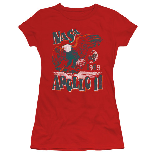 Image for NASA Girls T-Shirt - Apollo 11 on Red