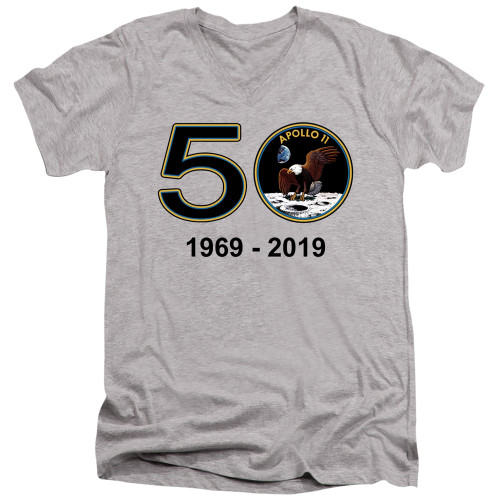 Image for NASA V Neck T-Shirt - Apollo 11 50th