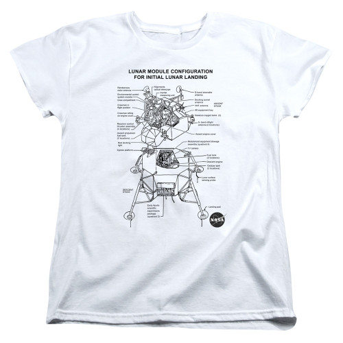 Image for NASA Womans T-Shirt - Lunar Module Diagram