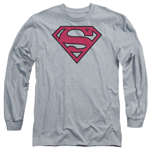 Image for Superman Long Sleeve T-Shirt - Red & Black Shield