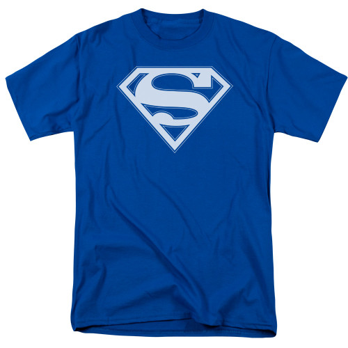 Image for Superman T-Shirt - Blue & White Shield Logo