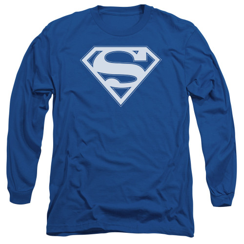 Image for Superman Long Sleeve T-Shirt - Blue & White Shield Logo
