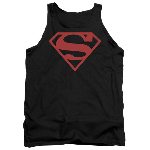 Image for Superman Tank Top - Red on Black Shield