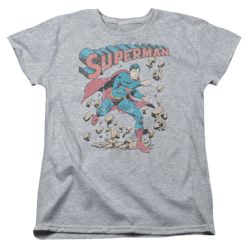 Image for Superman Woman's T-Shirt - Mad At Rocks