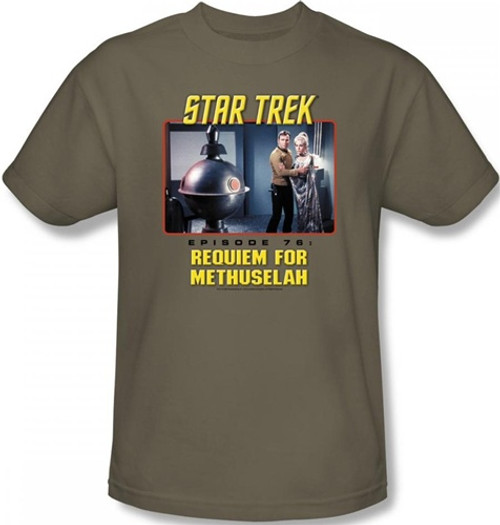 Image Closeup for Star Trek Episode T-Shirt - Episode 76 Requiem for Methuselah