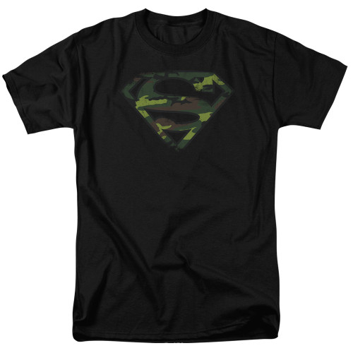 Image for Superman T-Shirt - Distressed Camo Shield Logo