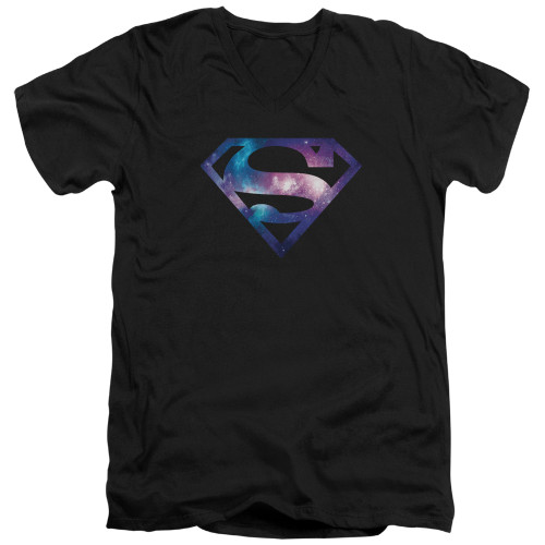 Image for Superman V-Neck T-Shirt Galaxy Shield