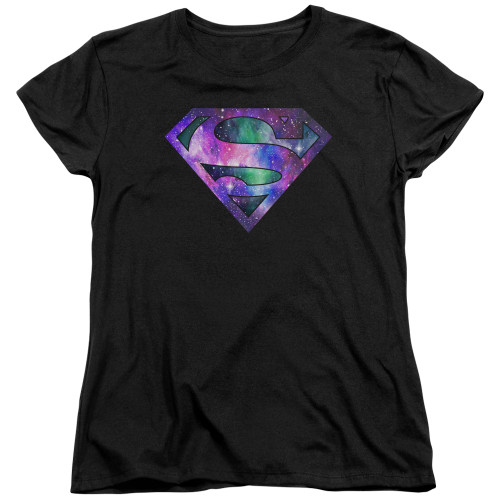 Image for Superman Woman's T-Shirt - Galaxies Shield