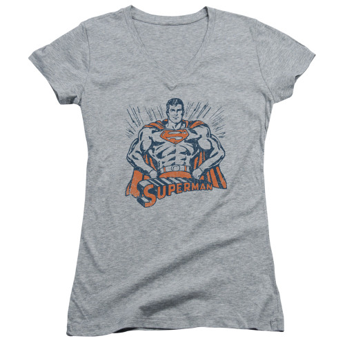 Image for Superman Girls V Neck T-Shirt - Vintage Stance
