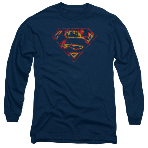 Image for Superman Long Sleeve T-Shirt - Super Distressed