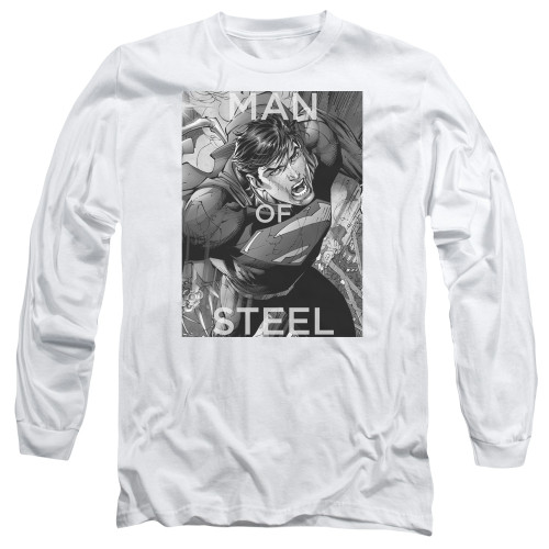Image for Superman Long Sleeve T-Shirt - Flight of Steel on White