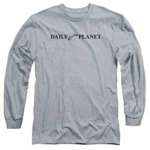Image for Superman Long Sleeve T-Shirt - Daily Planet Logo on Grey