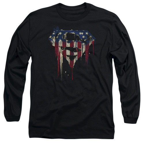 Image for Superman Long Sleeve T-Shirt - Bleeding Shield