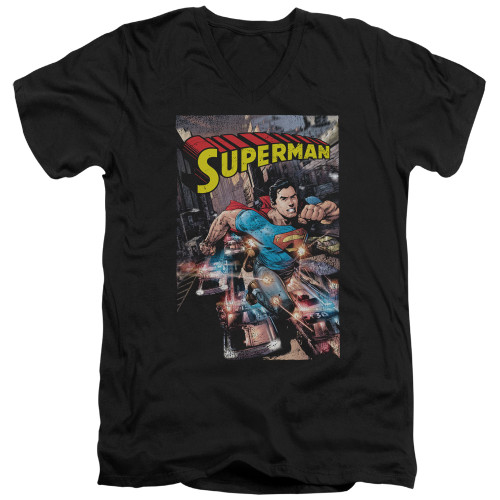 Image for Superman V-Neck T-Shirt Action One