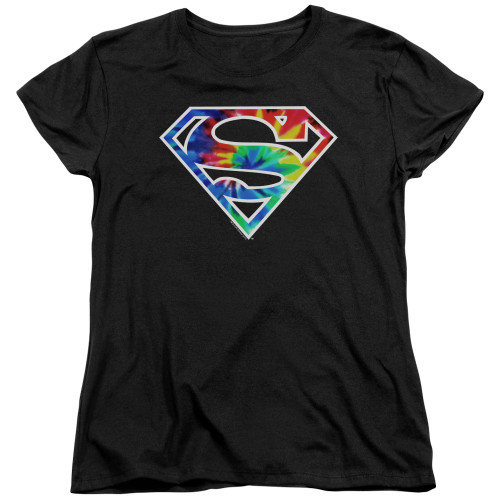 Image for Superman Woman's T-Shirt - Superman Tie Dye Logo