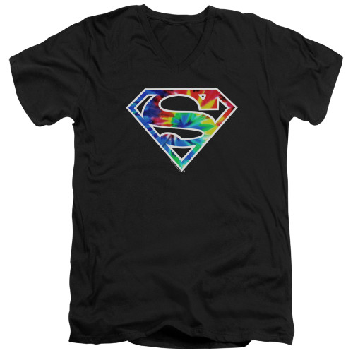 Image for Superman V-Neck T-Shirt Superman Tie Dye Logo
