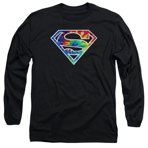 Image for Superman Long Sleeve T-Shirt - Superman Tie Dye Logo