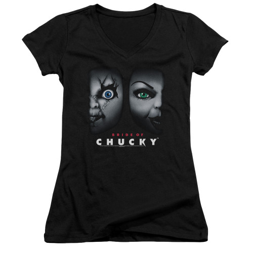 Image for Bride of Chucky Girls V Neck T-Shirt - Happy Couple