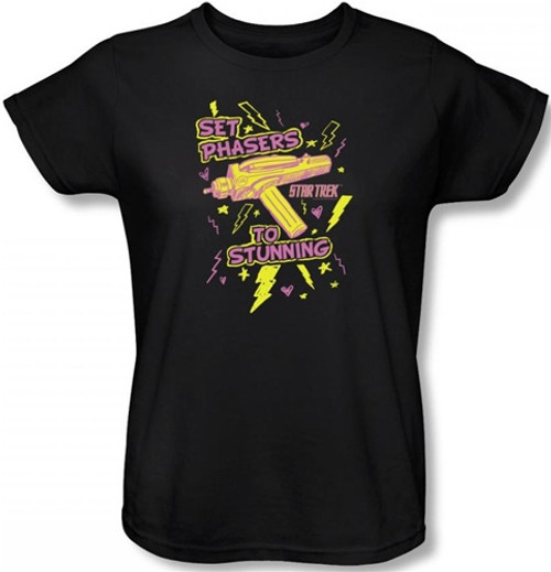 Star Trek Womans T-Shirt - Set Phasers on Stunning