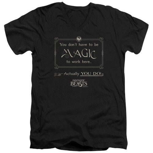 Image for Fantastic Beasts and Where to Find Them V-Neck T-Shirt Magic To Work Here