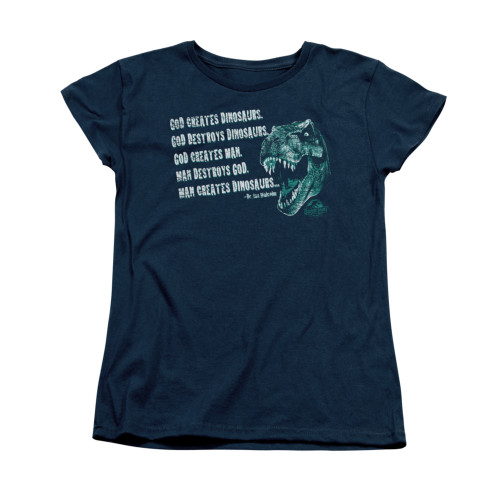 Jurassic Park Woman's T-Shirt - God Creates Dinosaurs