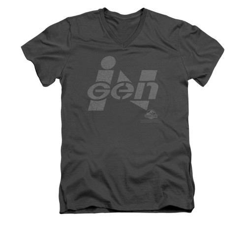 Jurassic Park V-Neck T-Shirt - Ingen Logo