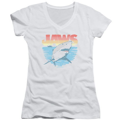 Image for Jaws Girls V Neck T-Shirt - Cool Waves
