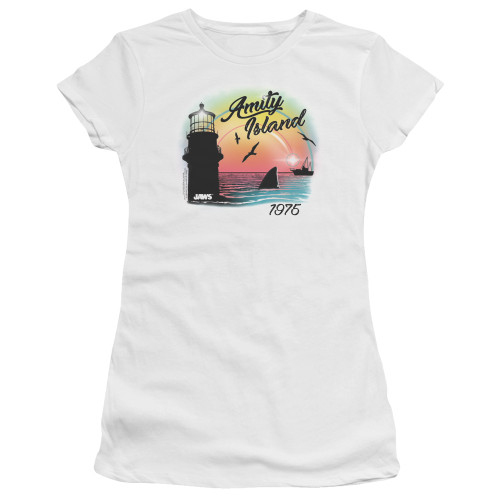 Image for Jaws Girls T-Shirt - Amity Island Sunset