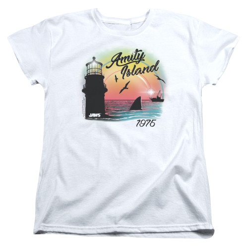 Image for Jaws Woman's T-Shirt - Amity Island Sunset